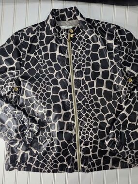 Vintage Liz Claiborne Giraffe Print Lightweight Zip-Up Jacket - Size Small